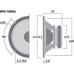 Monacor SPH-100AL Głośnik średniotonowy HiFi